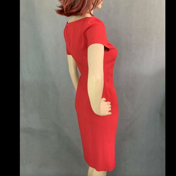 MOSCHINO RED  DRESS Ruched IT 42 (fits like a 6) - Picture 3 of 10